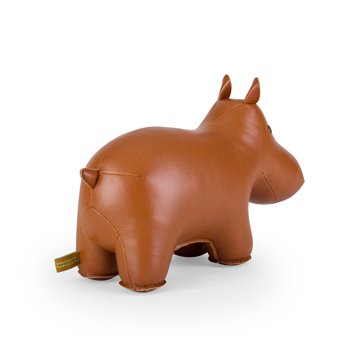 Zuny's Bookend Classic Hippo Tan shown from back
