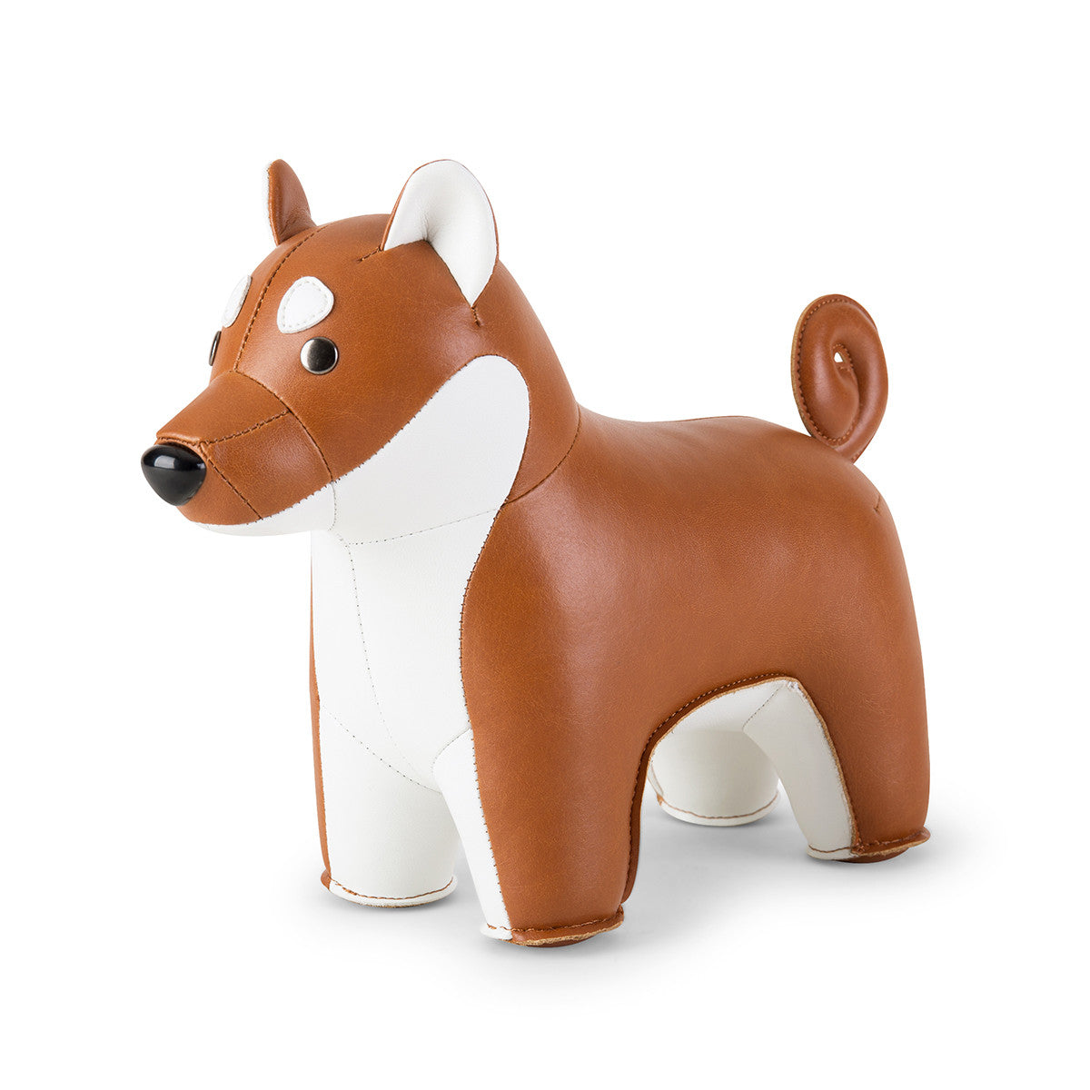 Zuny's Bookend Classic Shiba Inu Tan shown from head at 45 degree angle