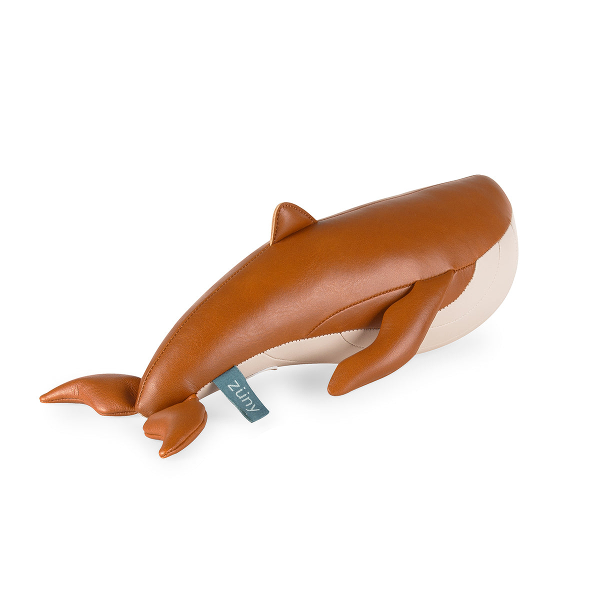 Zuny's Bookend Classic Whale Wave Tan shown from back
