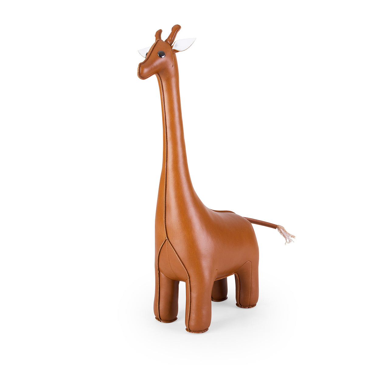 Doorstop sized Classic Giraffe Tan by Zuny shown front on at an angle.