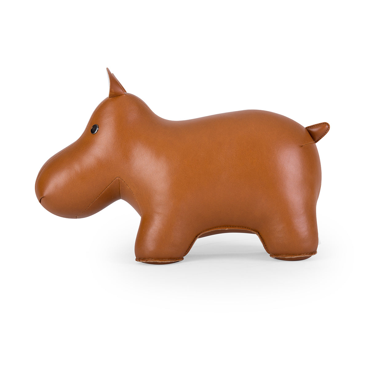 Doorstop sized Classic Hippo Tan by Zuny shown in profile.