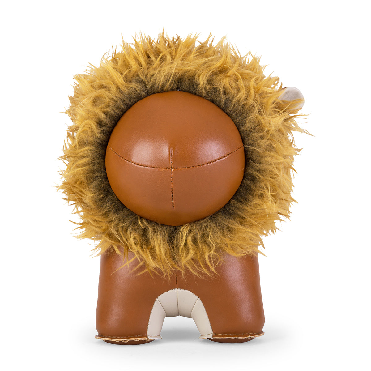 Doorstop sized Classic Lion Tan by Zuny shown front on.