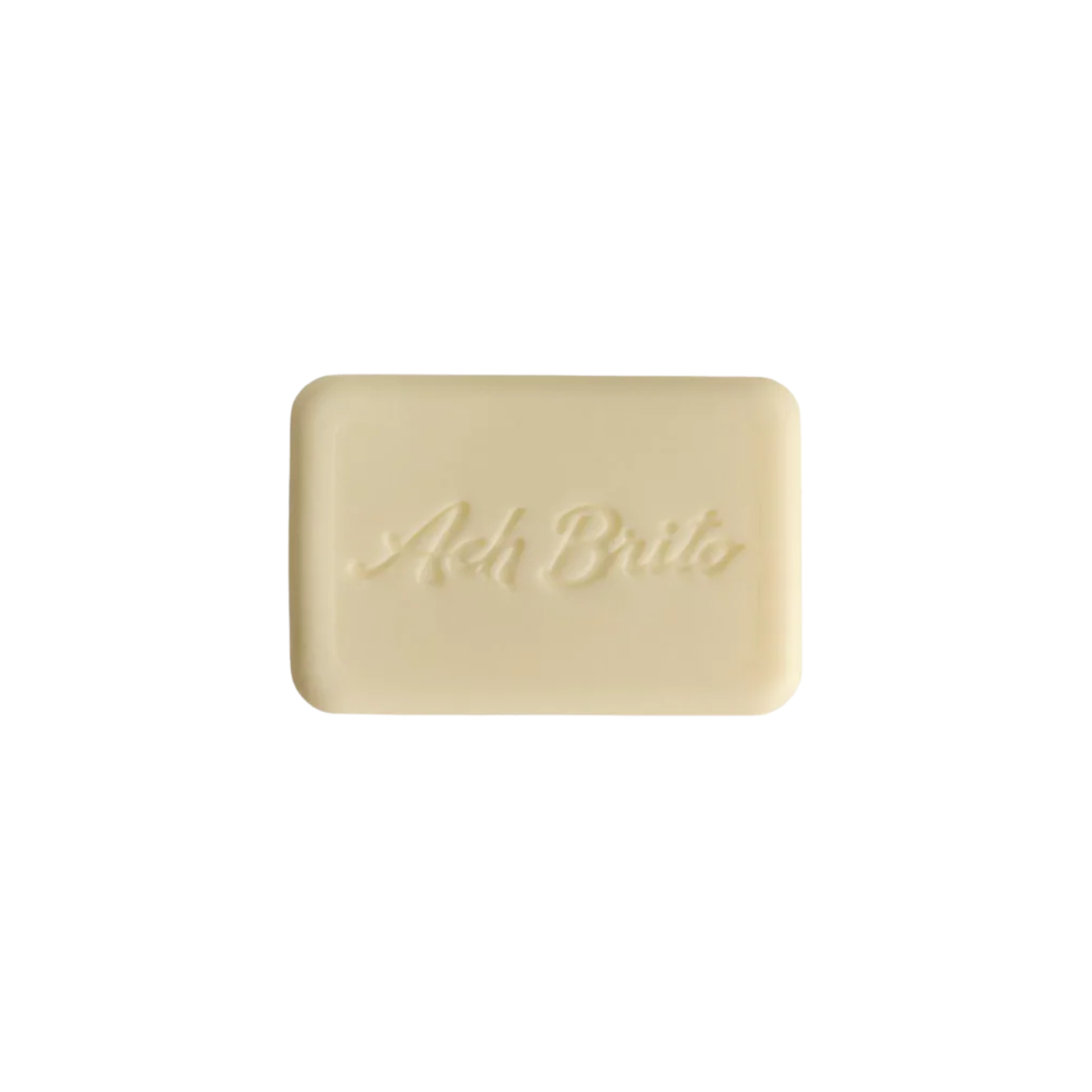 Showing the soap from Ach. Brito Vegetable Soap 160g, light yellow lemon-scented bar made with a vegetable base, creates creamy lather, eco-friendly, ideal for daily bath or kitchen hand hygiene.