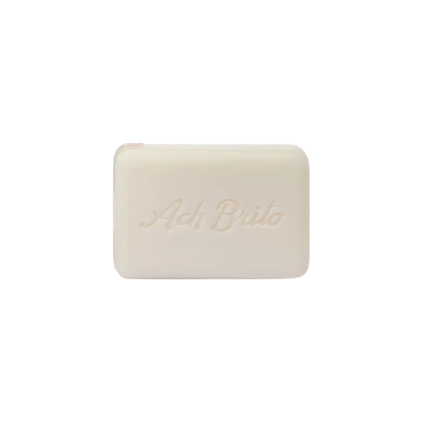 Soap view from Ach. Brito Vegetable Soap 160g, soft pink pomegranate-scented bar made with a vegetable base and sweet almond oil, produces creamy lather, eco-friendly, perfect for daily bath or kitchen hand washing.