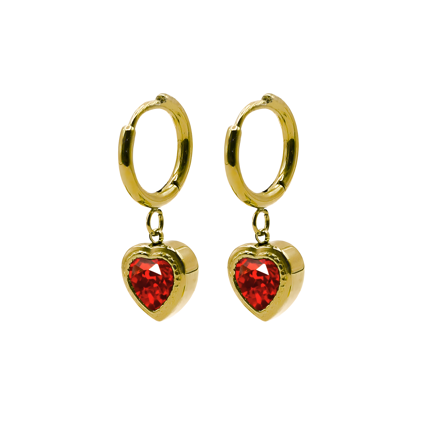 Earrings Aegir Red Zirconium Oxide