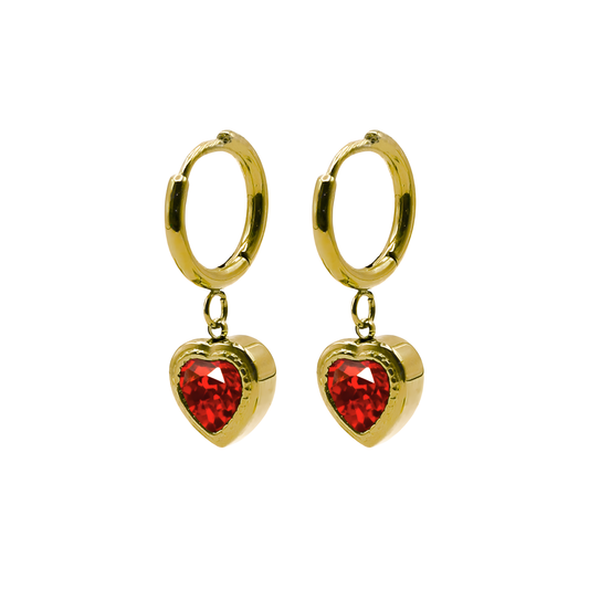 Earrings Aegir Red Zirconium Oxide