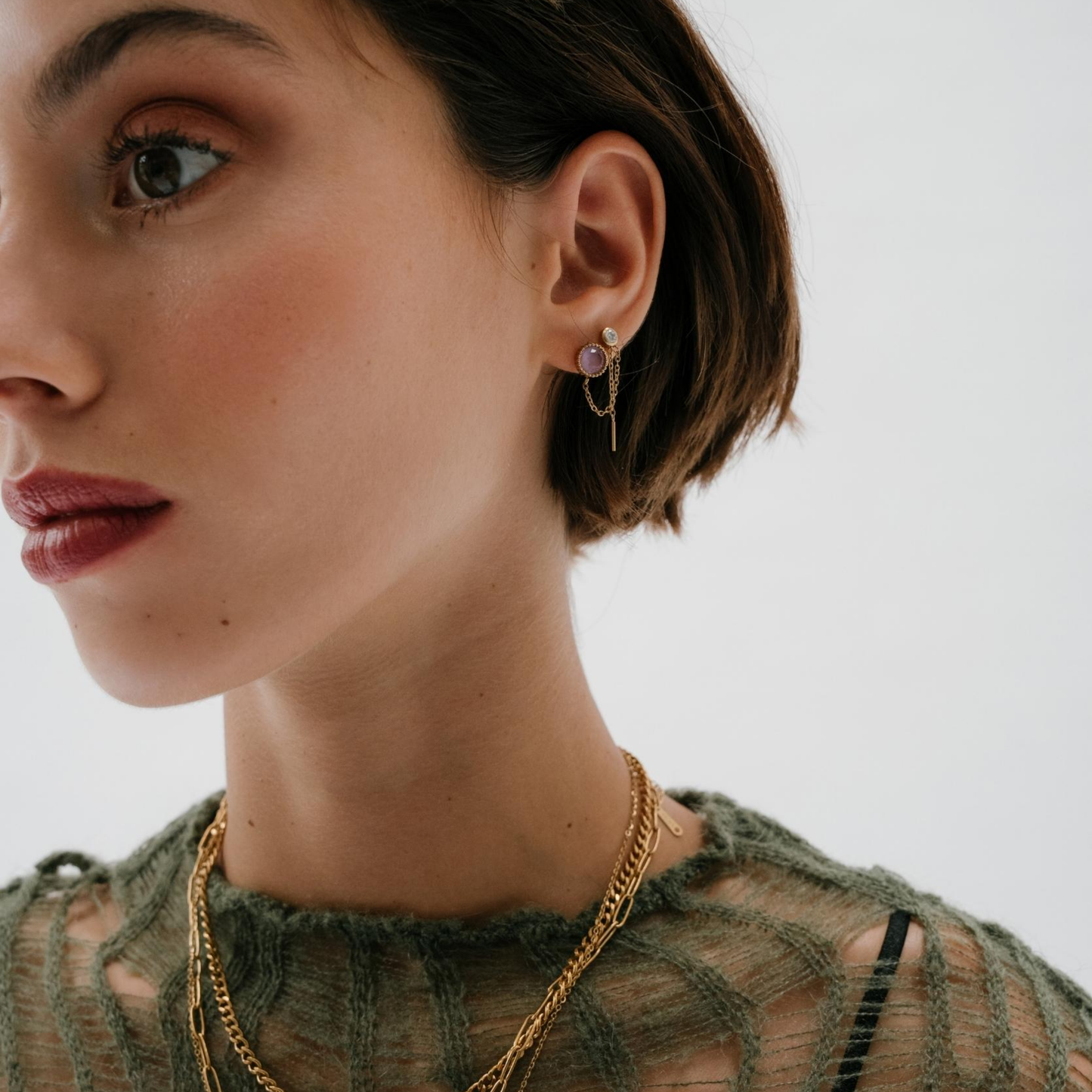 Earrings Chloris Watermelon Quartz
