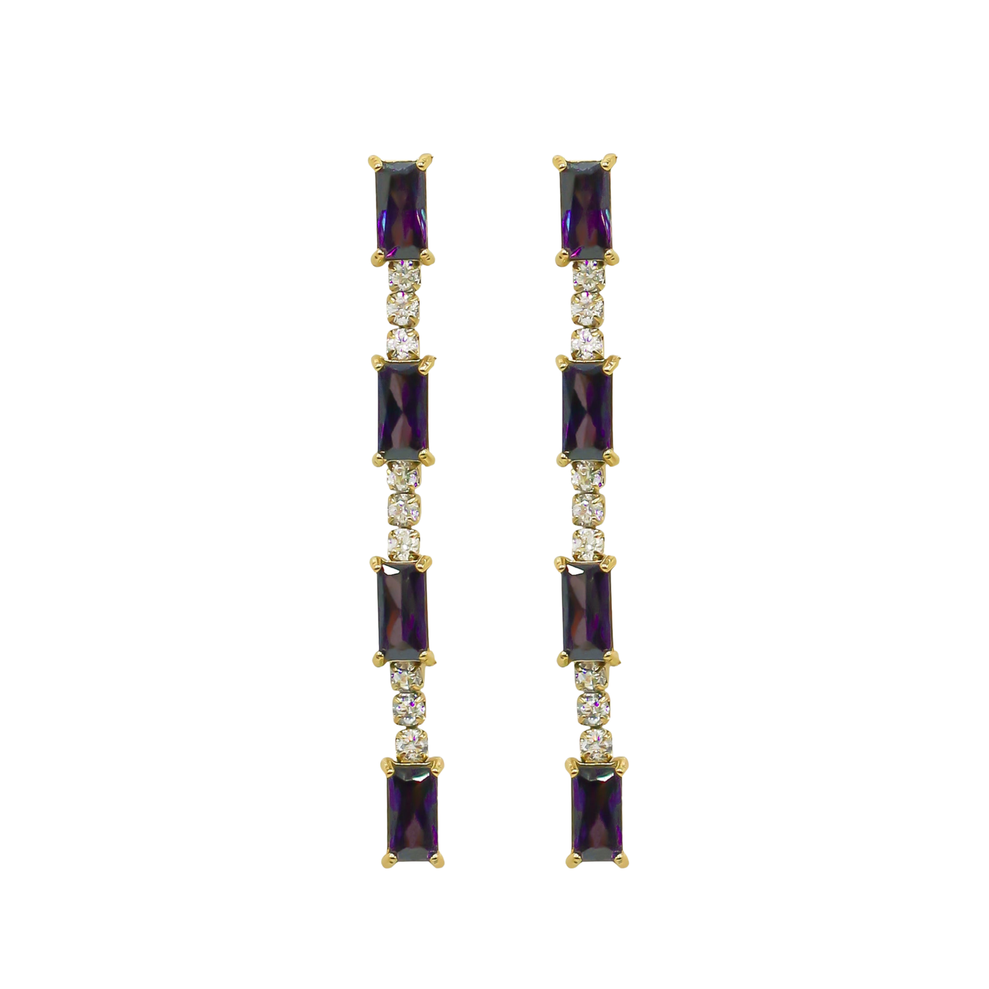 Earrings Solene Violet Zirconium Oxide