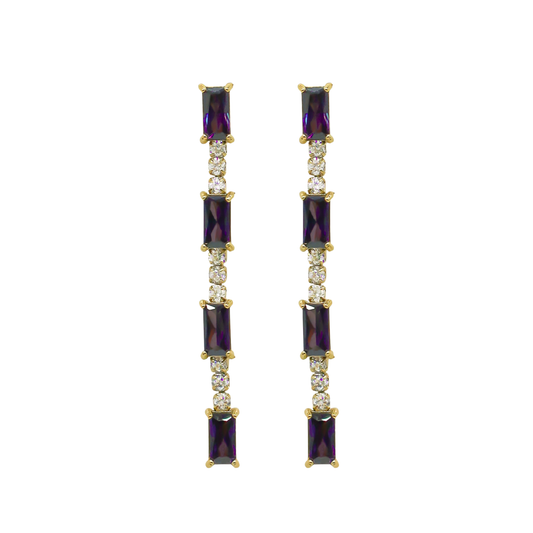 Earrings Solene Violet Zirconium Oxide