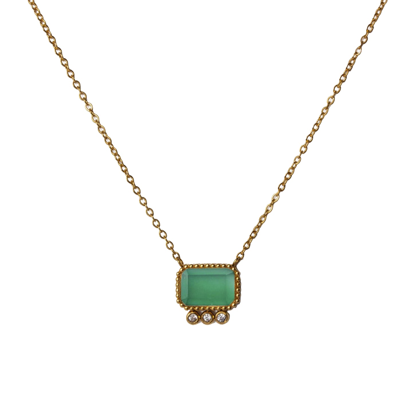 Necklace Thetis Green Onyx
