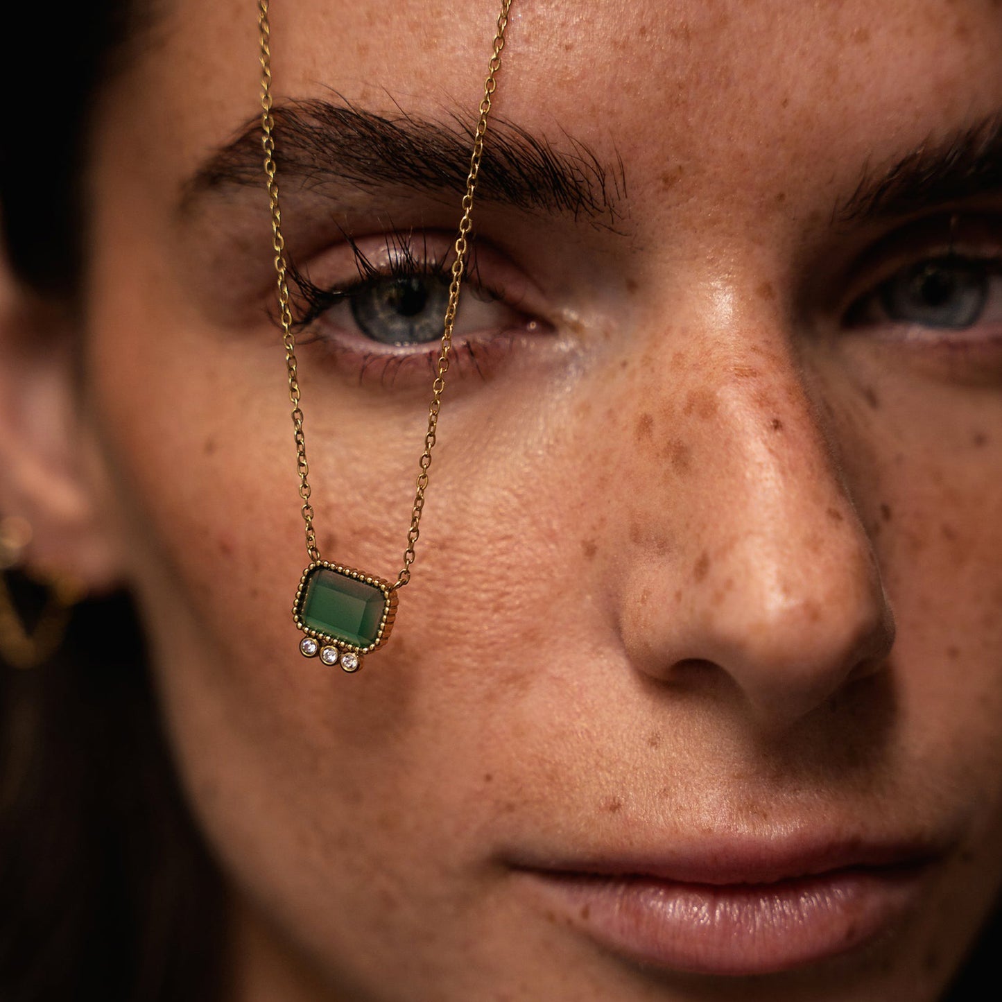 Necklace Thetis Green Onyx