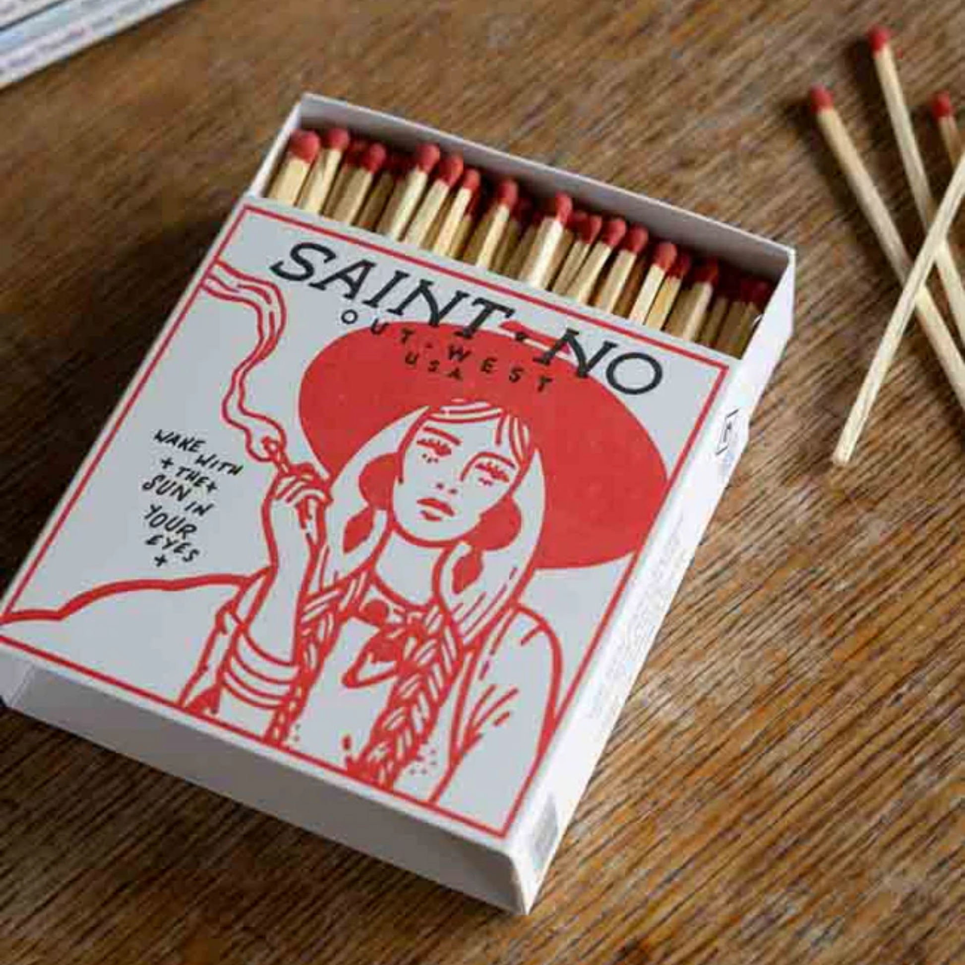Luxury archivist out west matches on display on wooden table