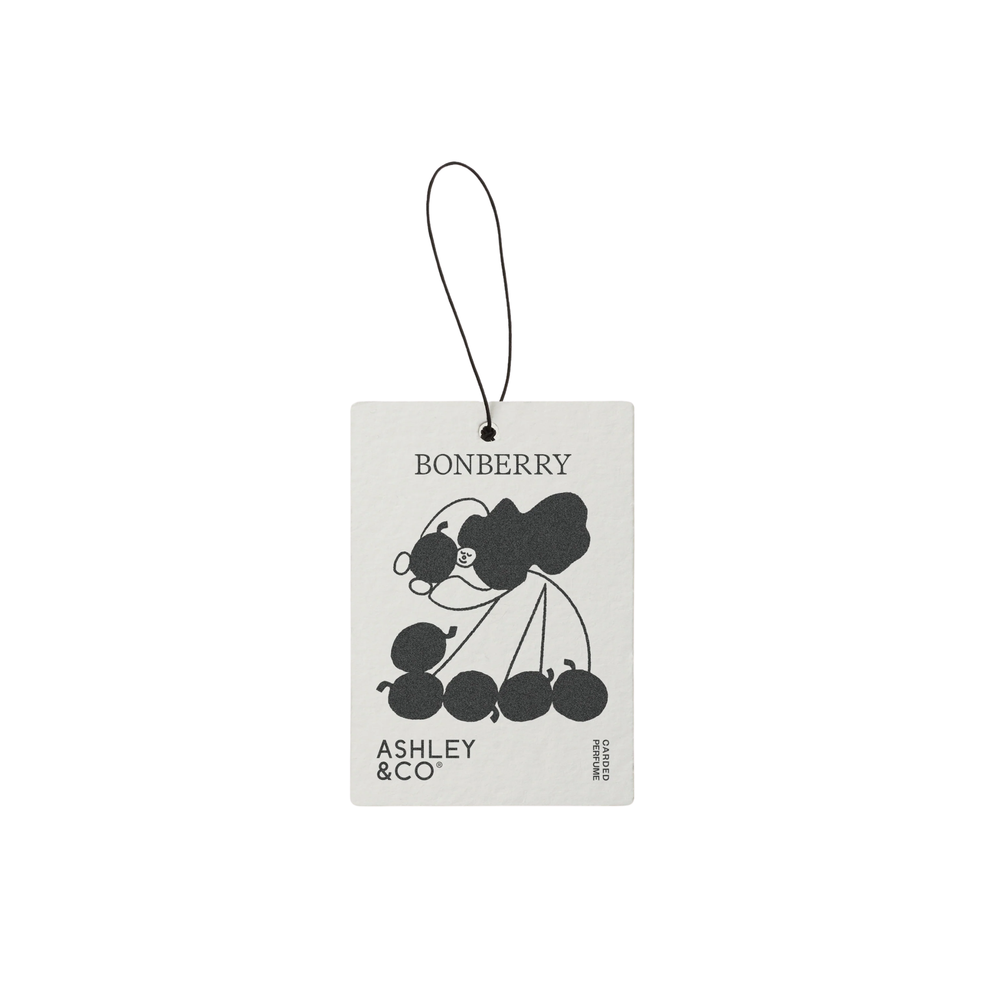 Front view of the Ashley & Co Carded Perfume Air Freshener Bonberry.