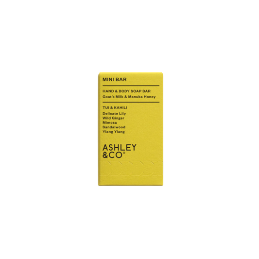 Ashley & Co hand and body cleansing bar Tui and Kahili in packaging