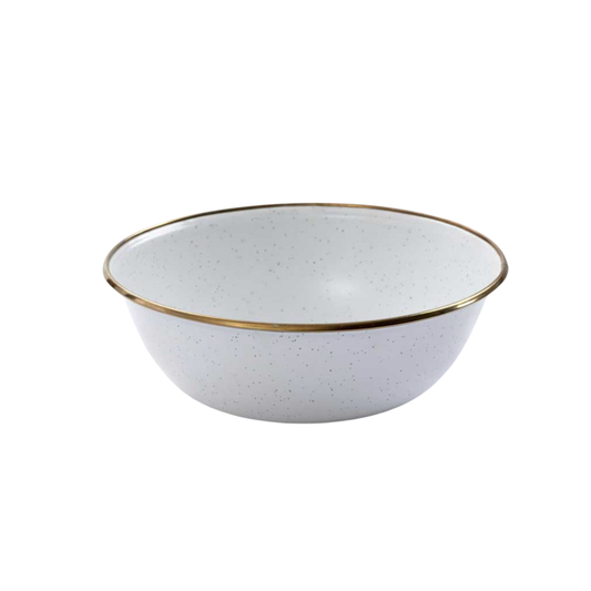 Barebones enamel bowl eggshell front view