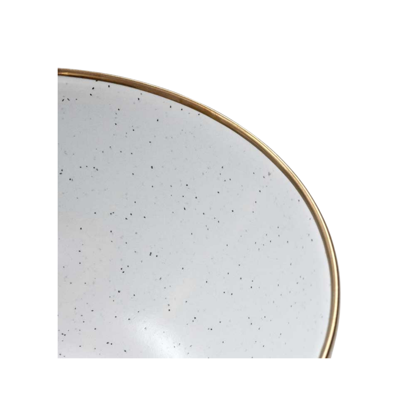 Barebones enamel bowl eggshell close up showing brass edge