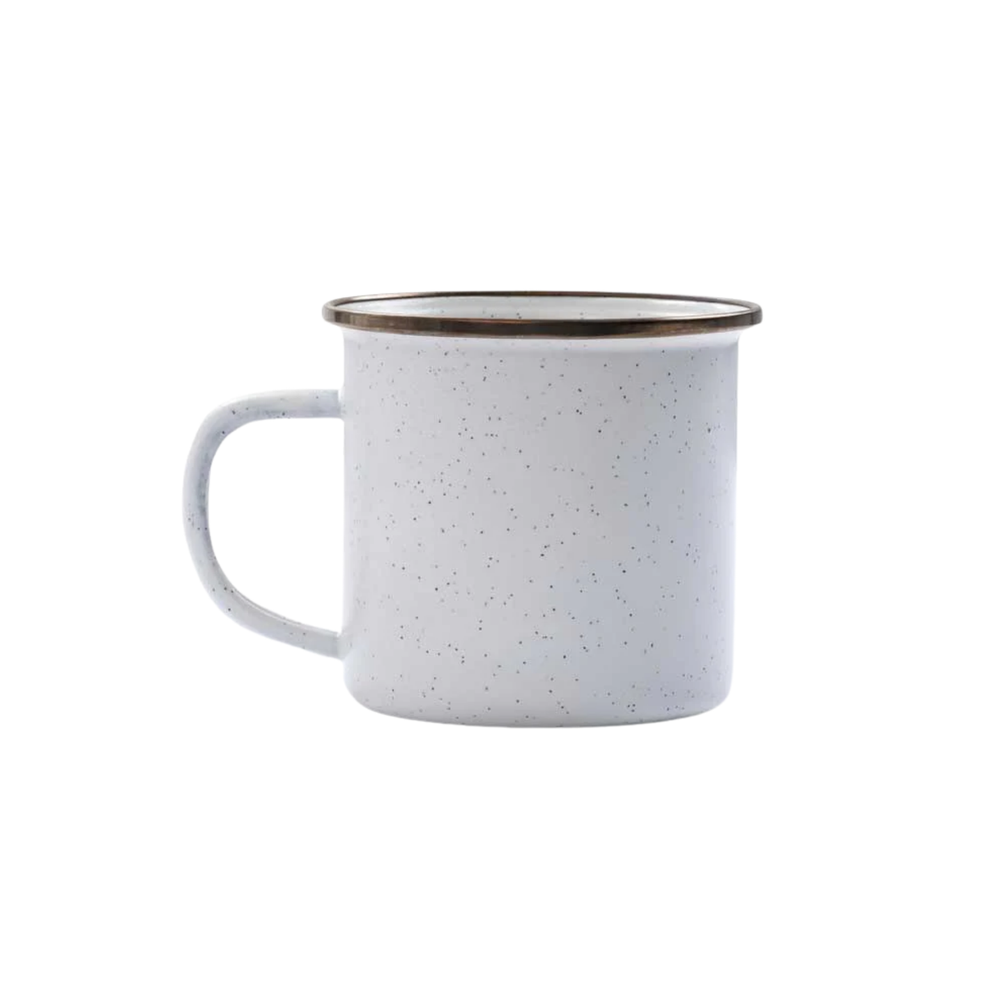 Barebones enamel cup eggshell front side view
