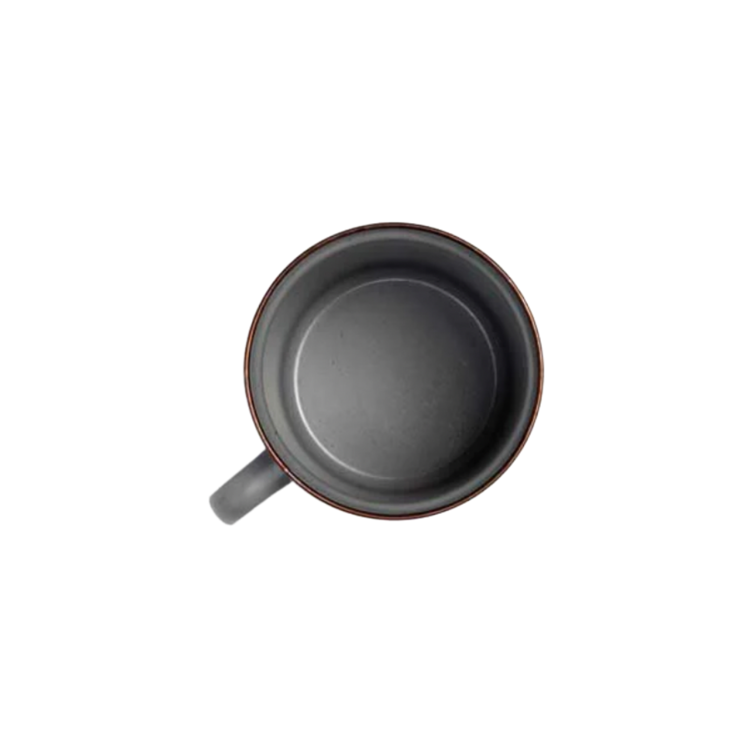 Barebones enamel cup slate grey top view
