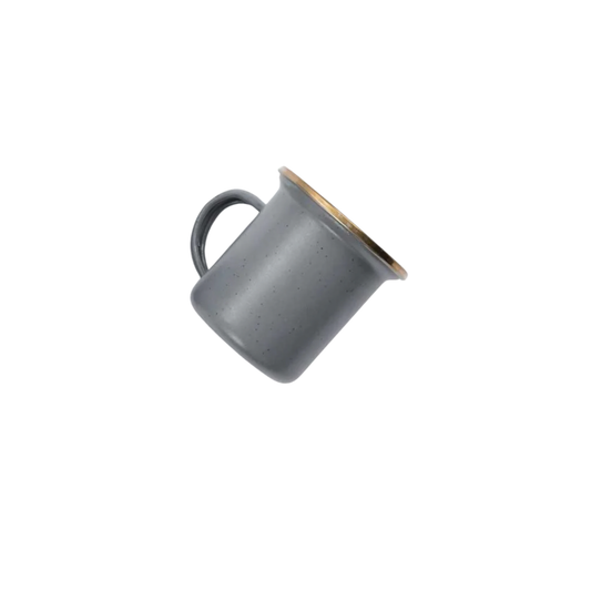 Barebones enamel slate grey espresso cup side view