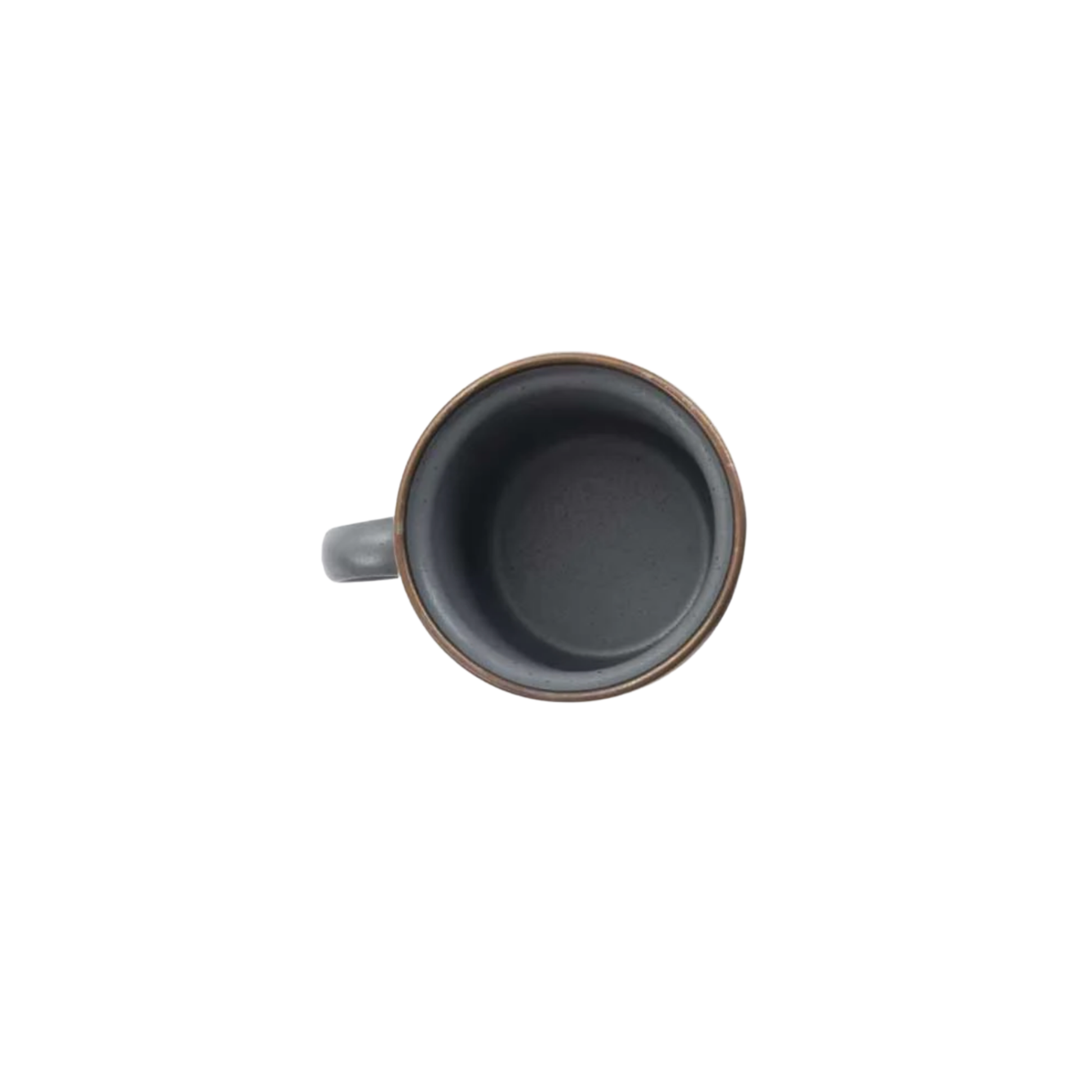 Barebones enamel slate grey espresso cup top view