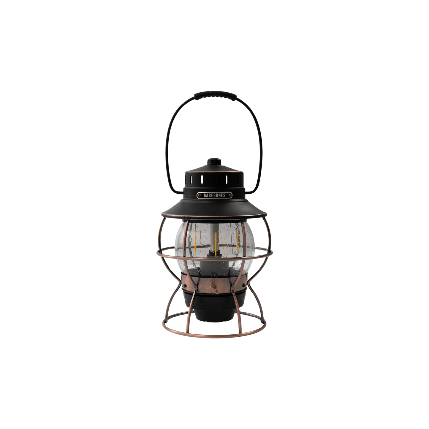 Barebones railway lantern bronze front view