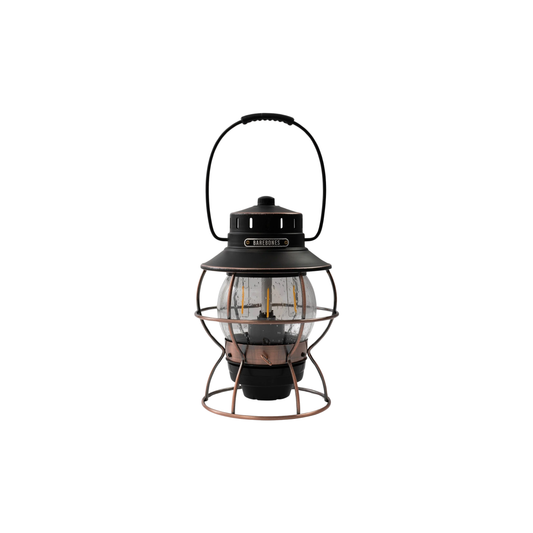 Barebones railway lantern bronze front view