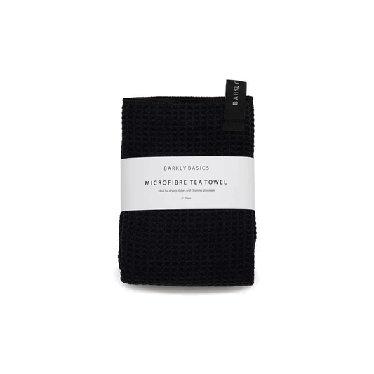 Barkly Basics microfibre towel black in packaging