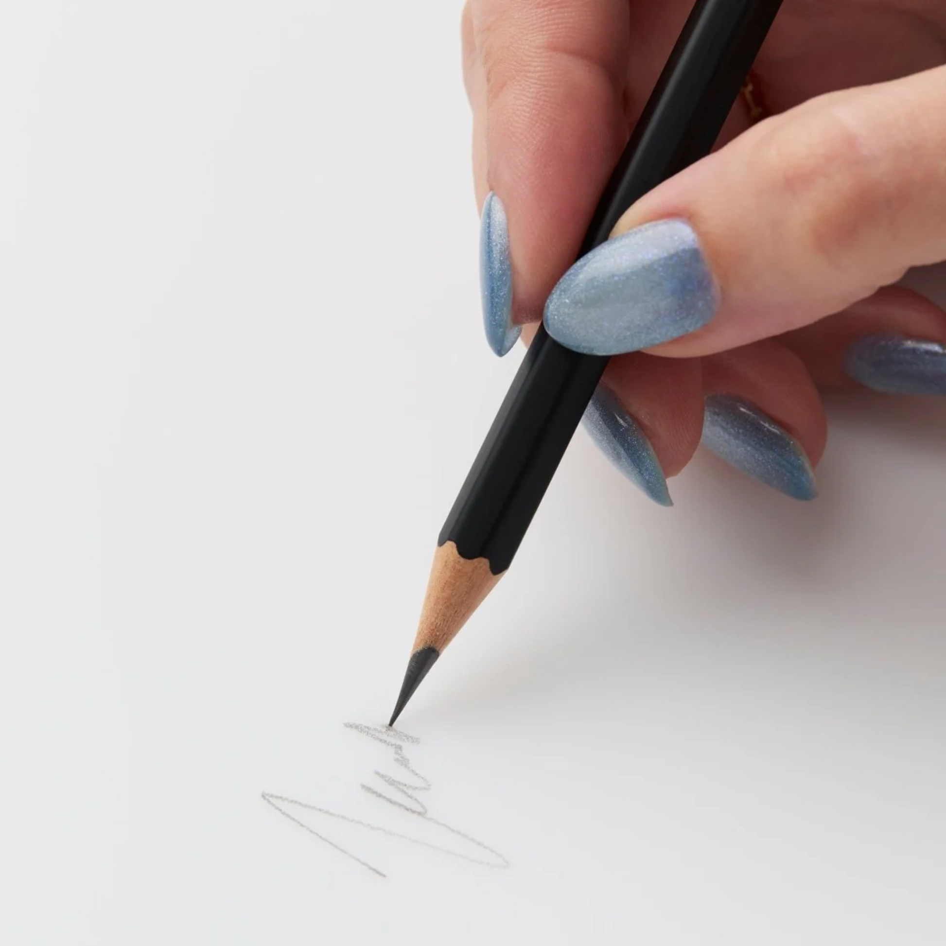 Handwriting shown using Handwriting shown using Blackwing Matte black pencil with soft graphite core and square metal ferrule.