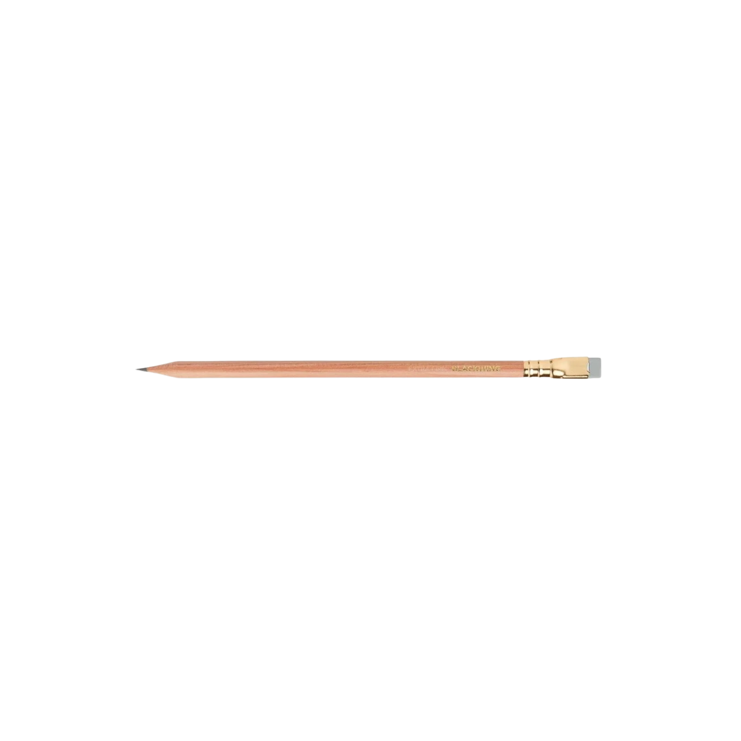Blackwing Natural pencil, extra-firm graphite incense-cedar pencils with clear matte finish, grey eraser, and silver ferrule for precise writing and drawing.