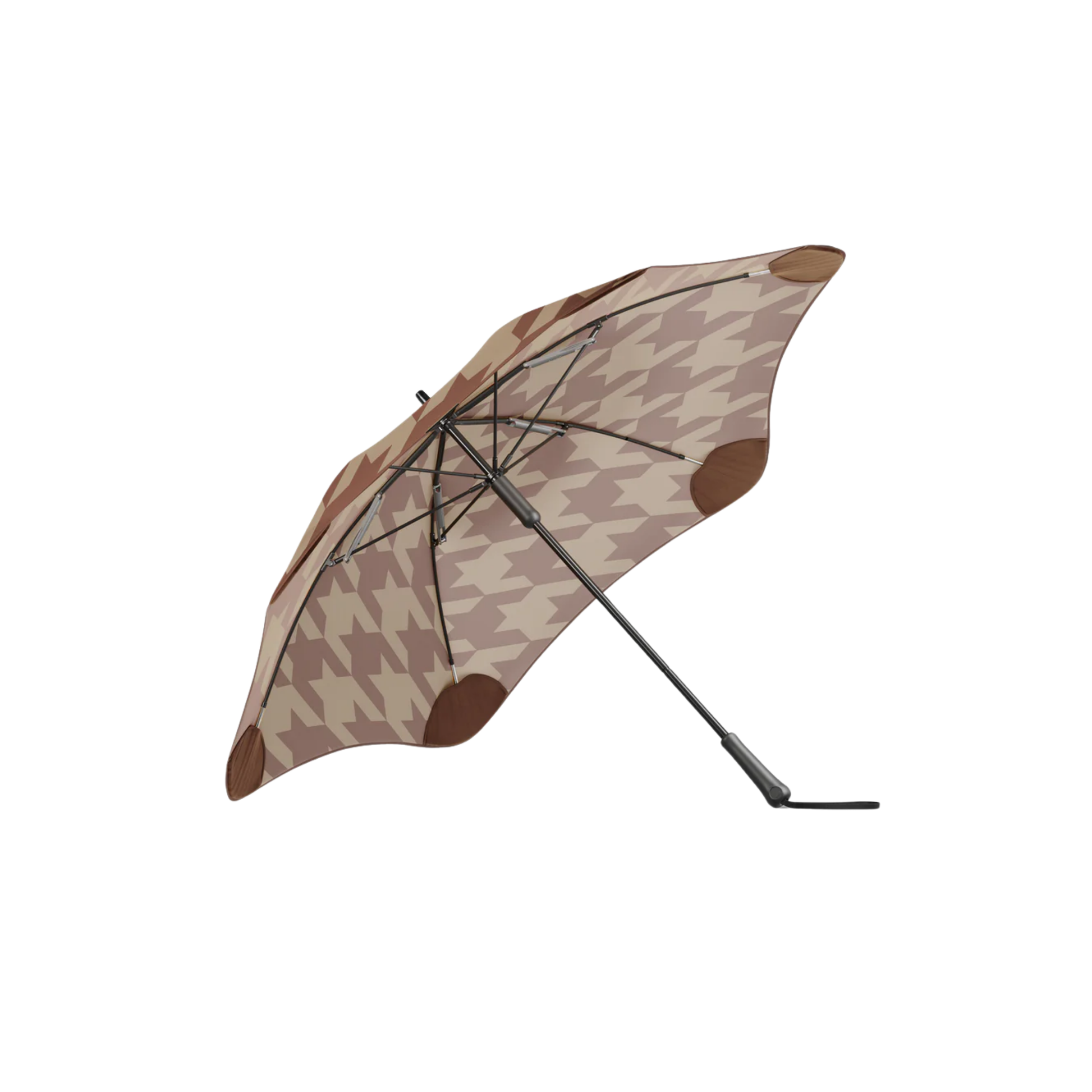 Blunt houndstooth cocoa classic umbrella underside top view shot