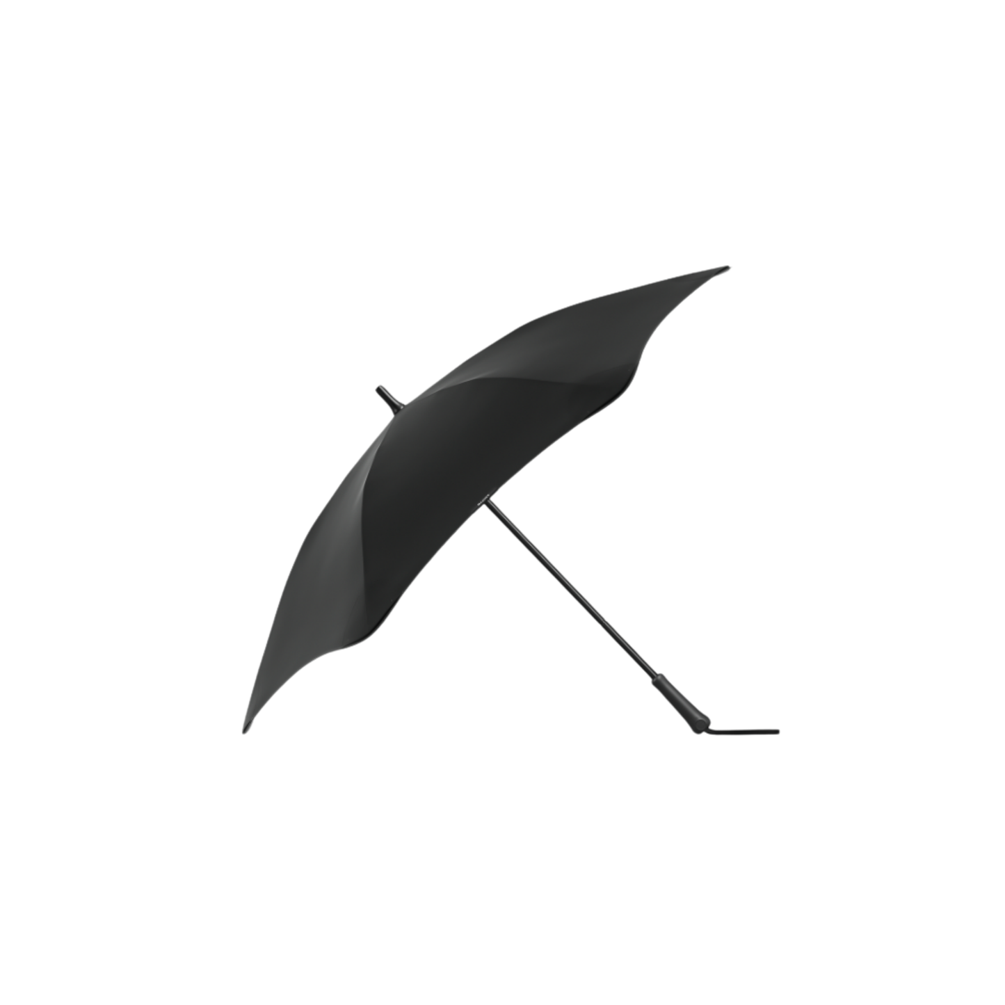 Blunt ink black classic umbrella open side view showing handle