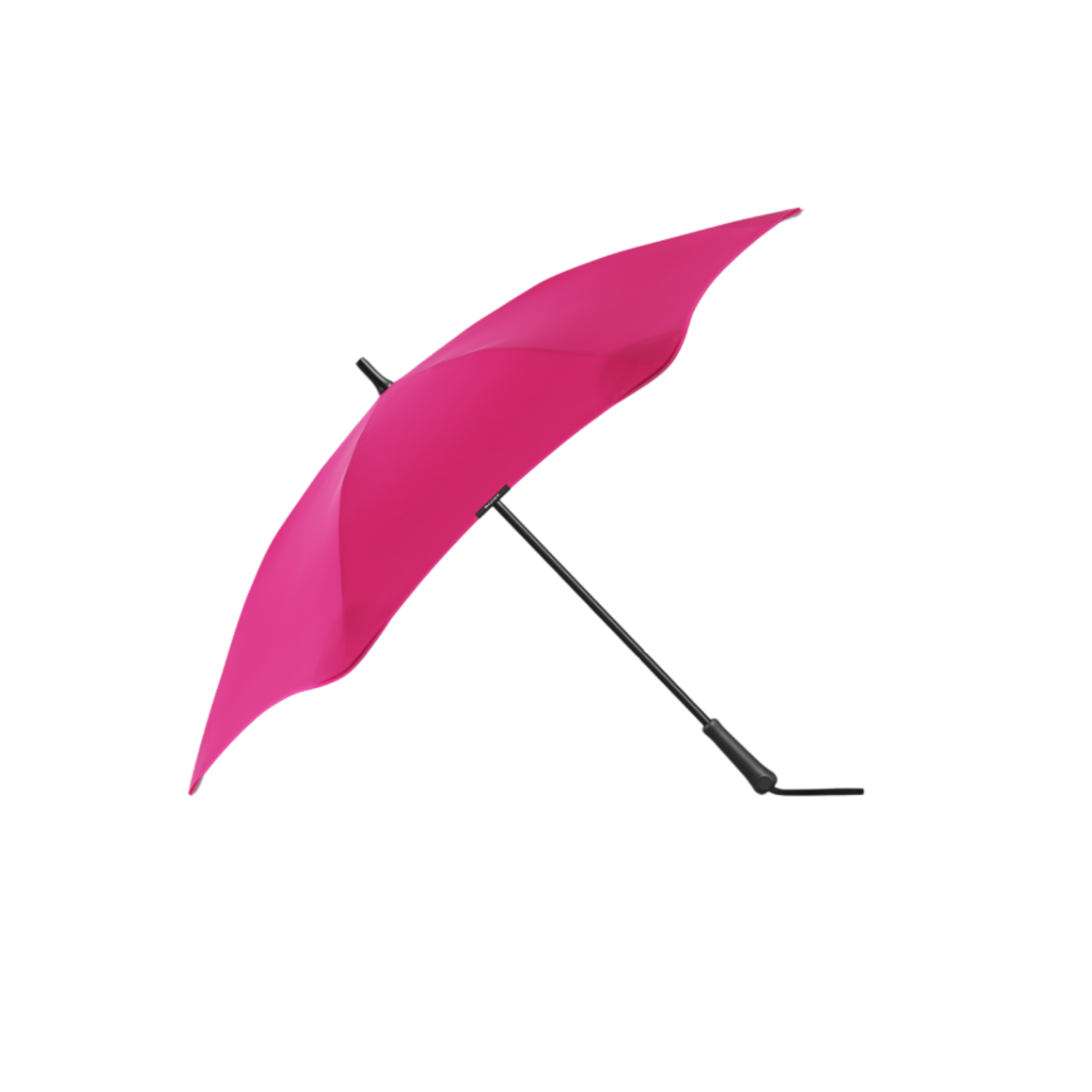 Blunt pink classic umbrella open side view showing handle