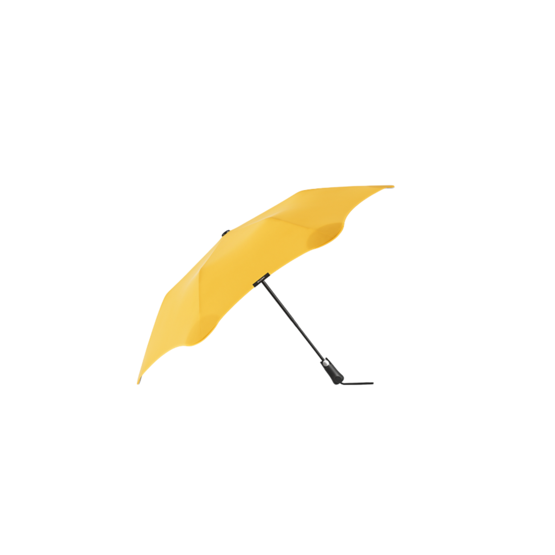 Blunt citrus yellow metro umbrella open side view showing handle