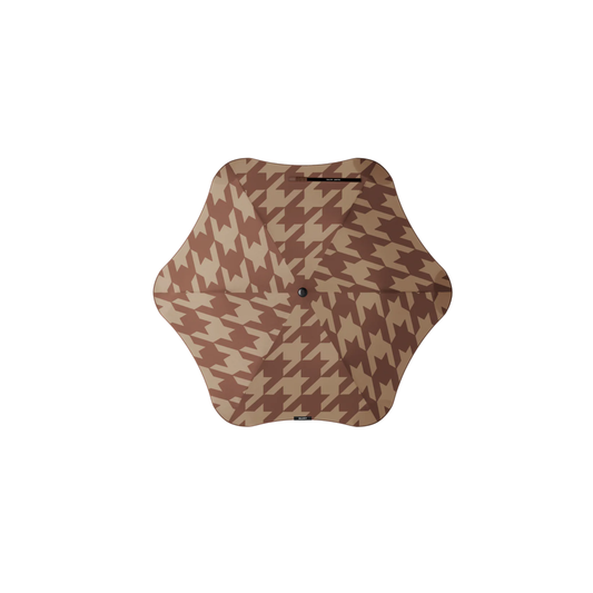 Blunt houndstooth metro cocoa classic umbrella open top view