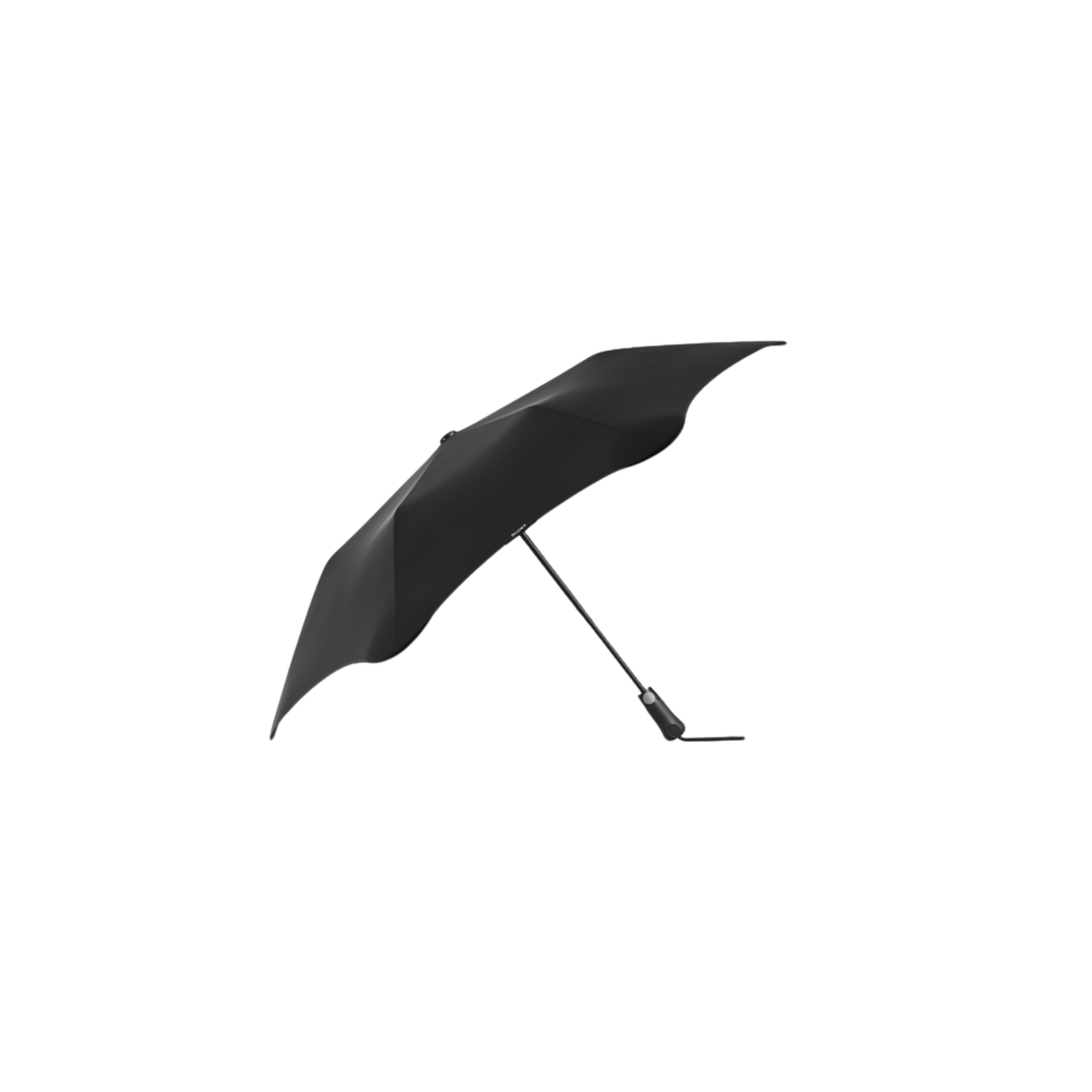 Blunt ink black metro umbrella open side view showing handle