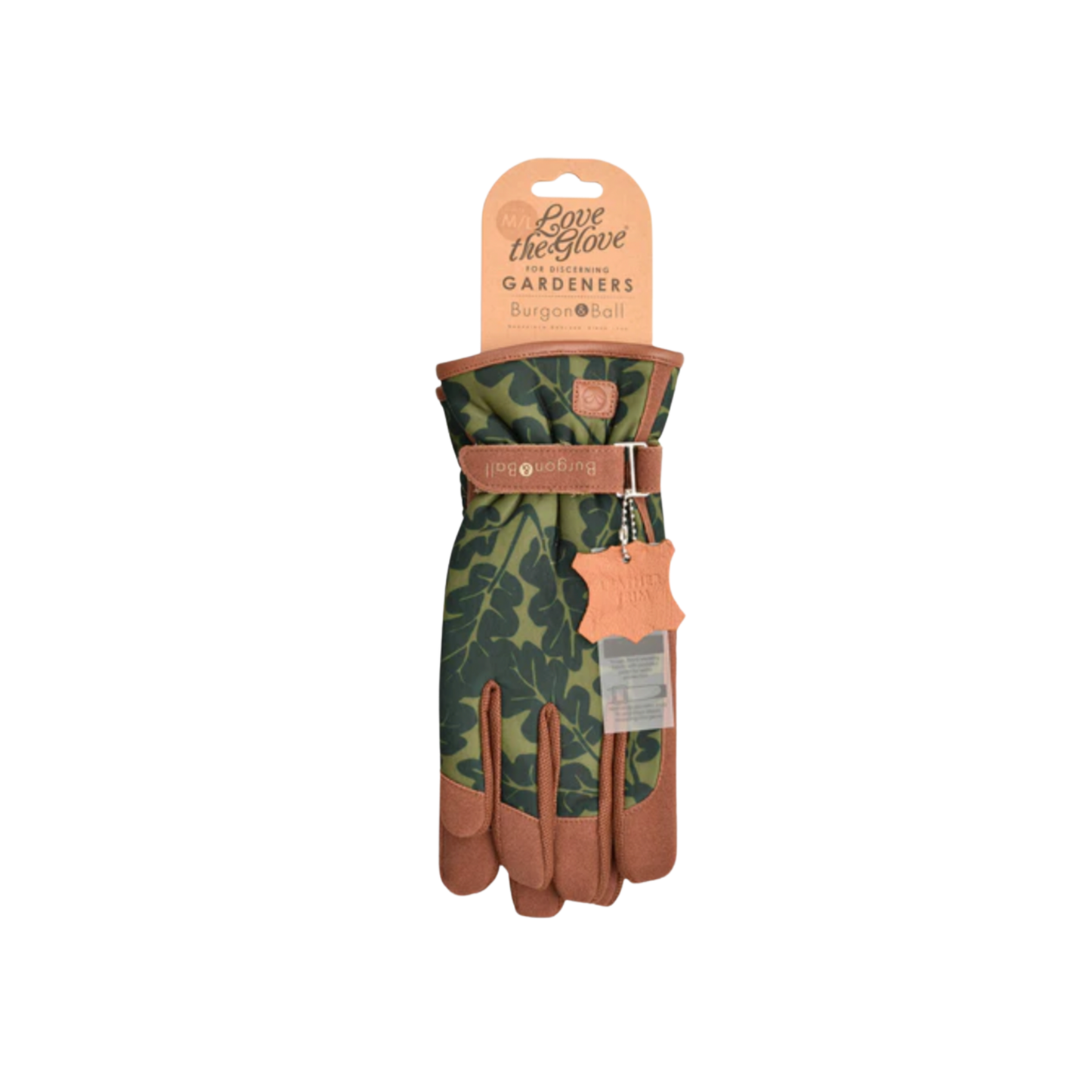 Burgon & Ball gardening glove in cardboard packaging front view