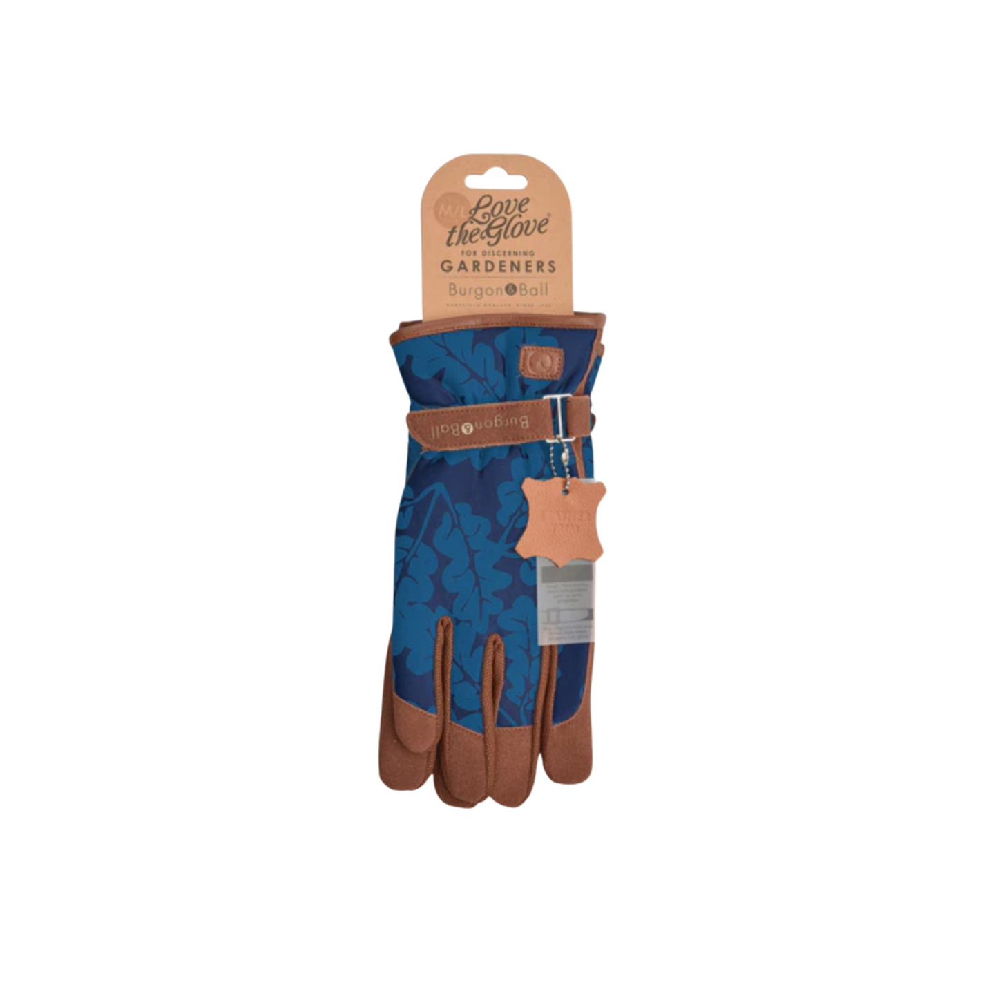 Burgon & Ball gardening glove in cardboard packaging front view