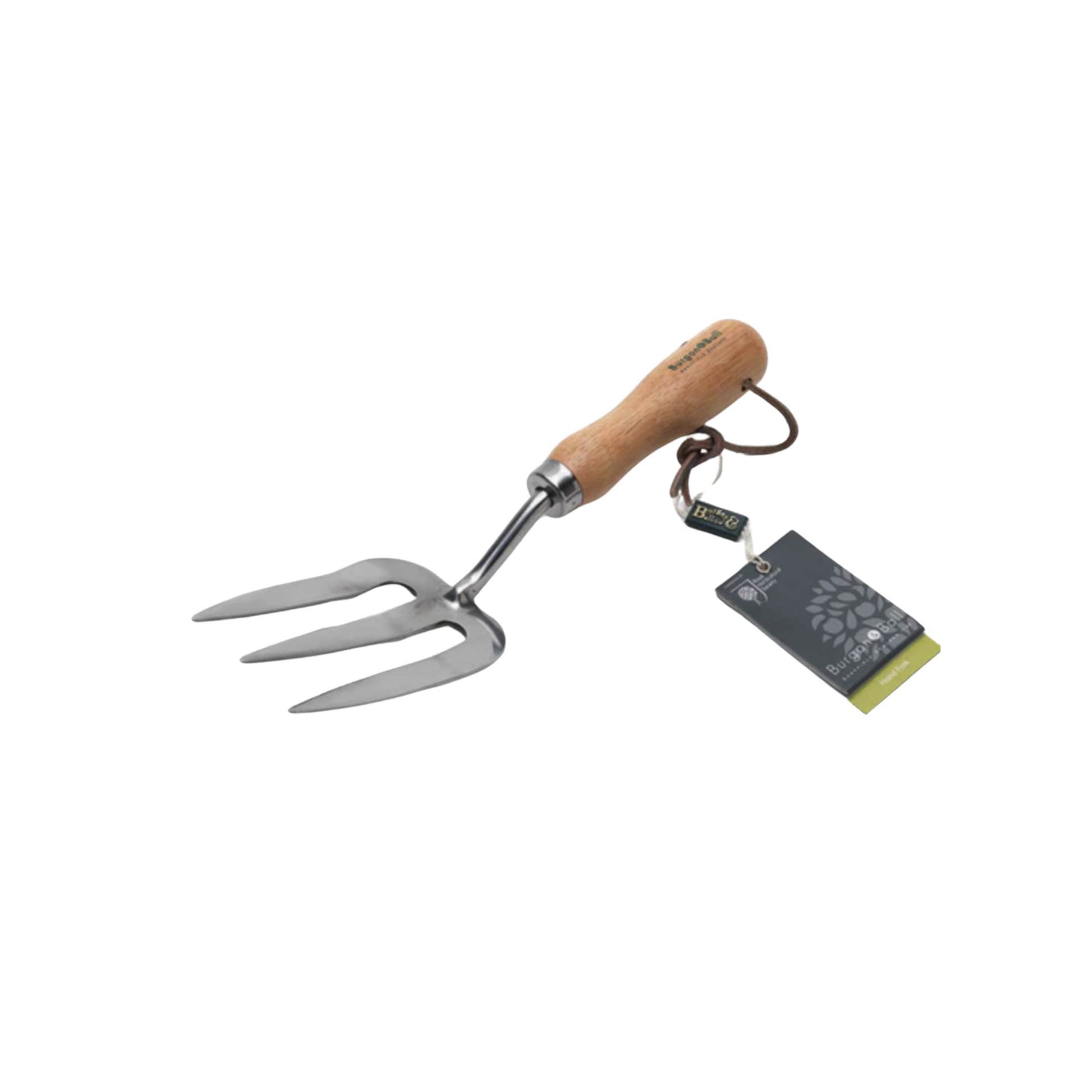 Burgon & Ball stainless steel hand fork with tags