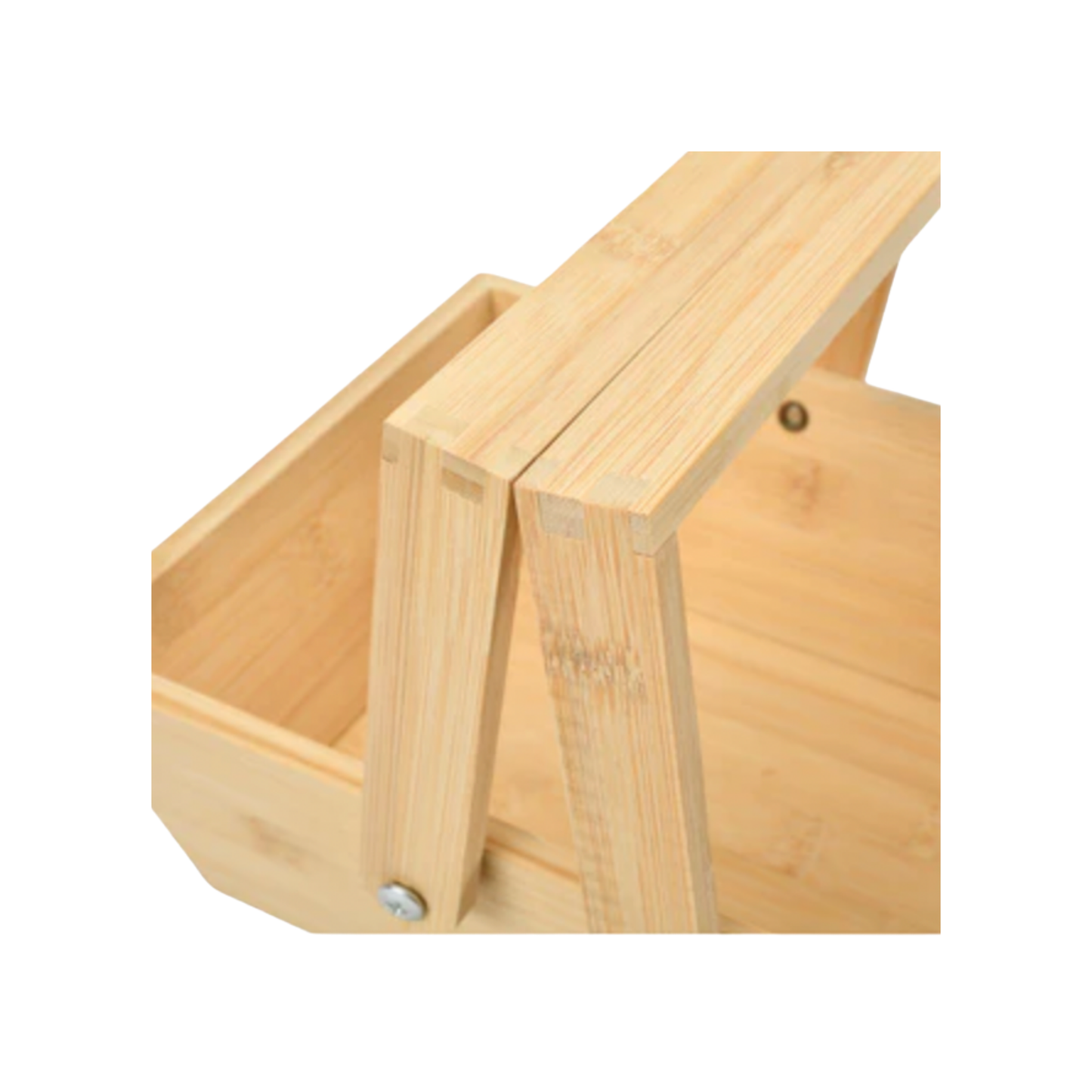 Close up of Burgon & Ball kids wooden harvesting basket handles
