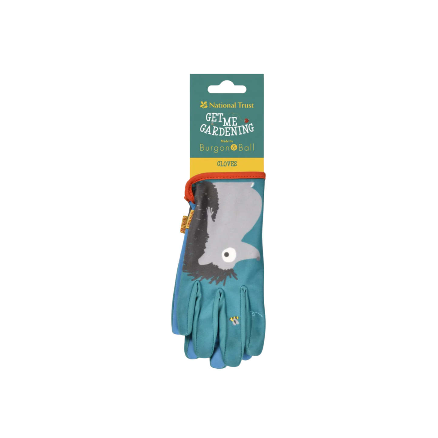Burgon & Ball kids gardening gloves hedgehog in cardboard packaging