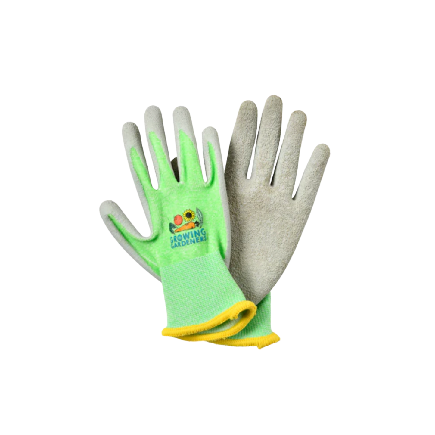 Burgon & Ball kids gardening glove pair front and back view out of packaging