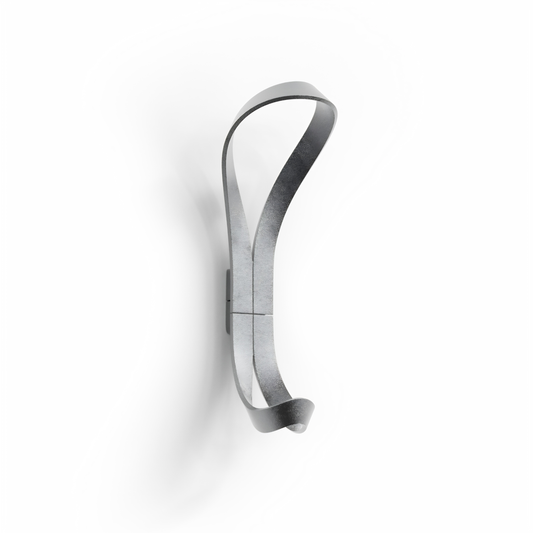 Essem Endless Hook Aluminium designed by Anna von Schewen, from recycled aluminum hung on the wall.