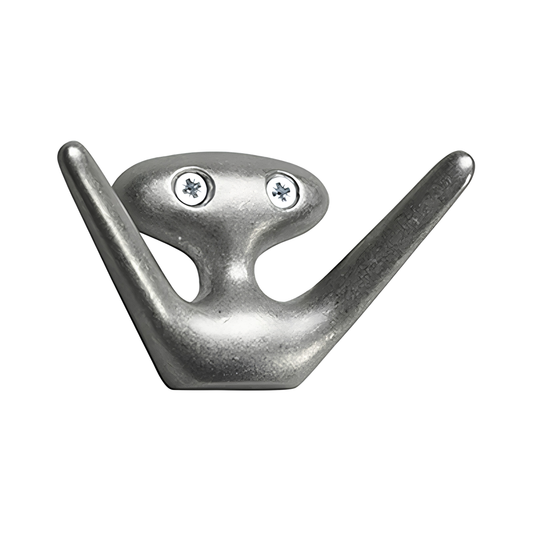 Essem Mama Hook Aluminium designed by Jonas Bergfeldt, made from recycled aluminum featuring a chartacterful hook with open arms.