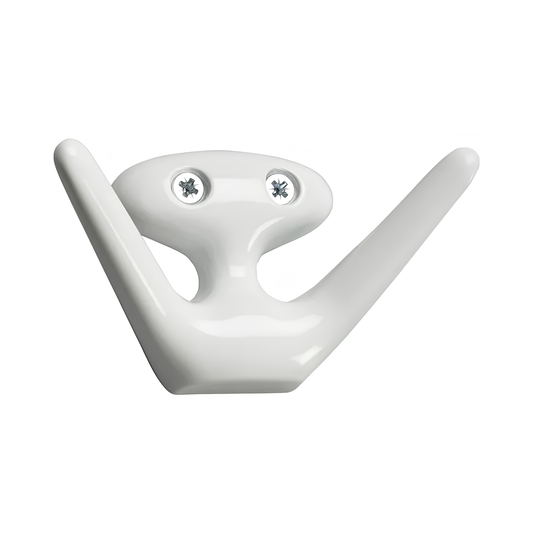 Essem Mama Hook White designed by Jonas Bergfeldt, made from recycled aluminum featuring a chartacterful hook with open arms.