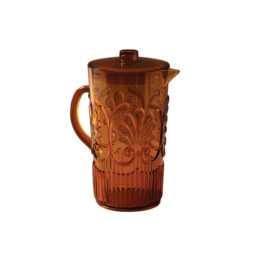 Amber acrylic jug front angled view