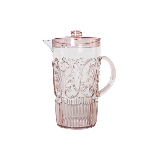 Pale pink acrylic jug front angled view