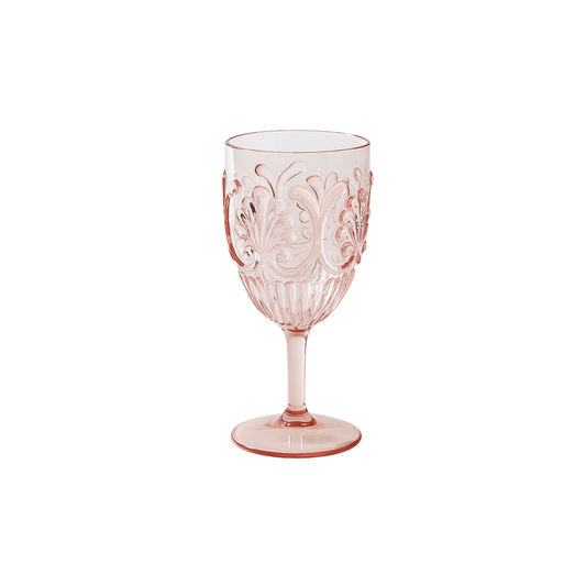 Fathom Acrylic Wine Glass Pale Pink featuring a refined shape and durable BPA-free plastic ideal for outdoor dining or special occasions.
