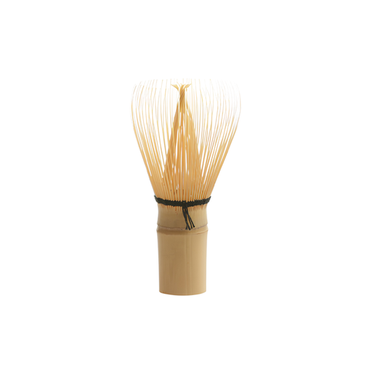Side view of the Fathom Bamboo Matcha Whisk Light also known as Chasen, from a single piece of Bamboo in Japan, for preparing matcha.