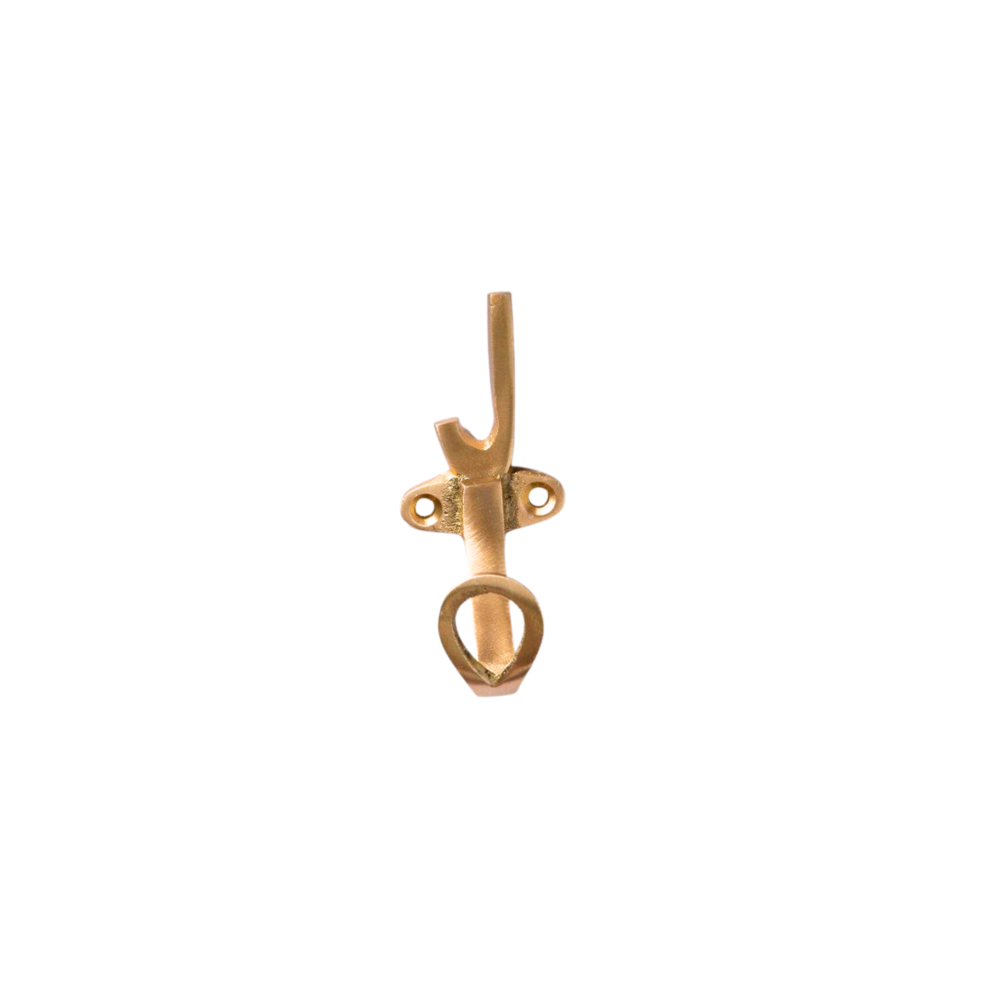 Front view of brass letter J