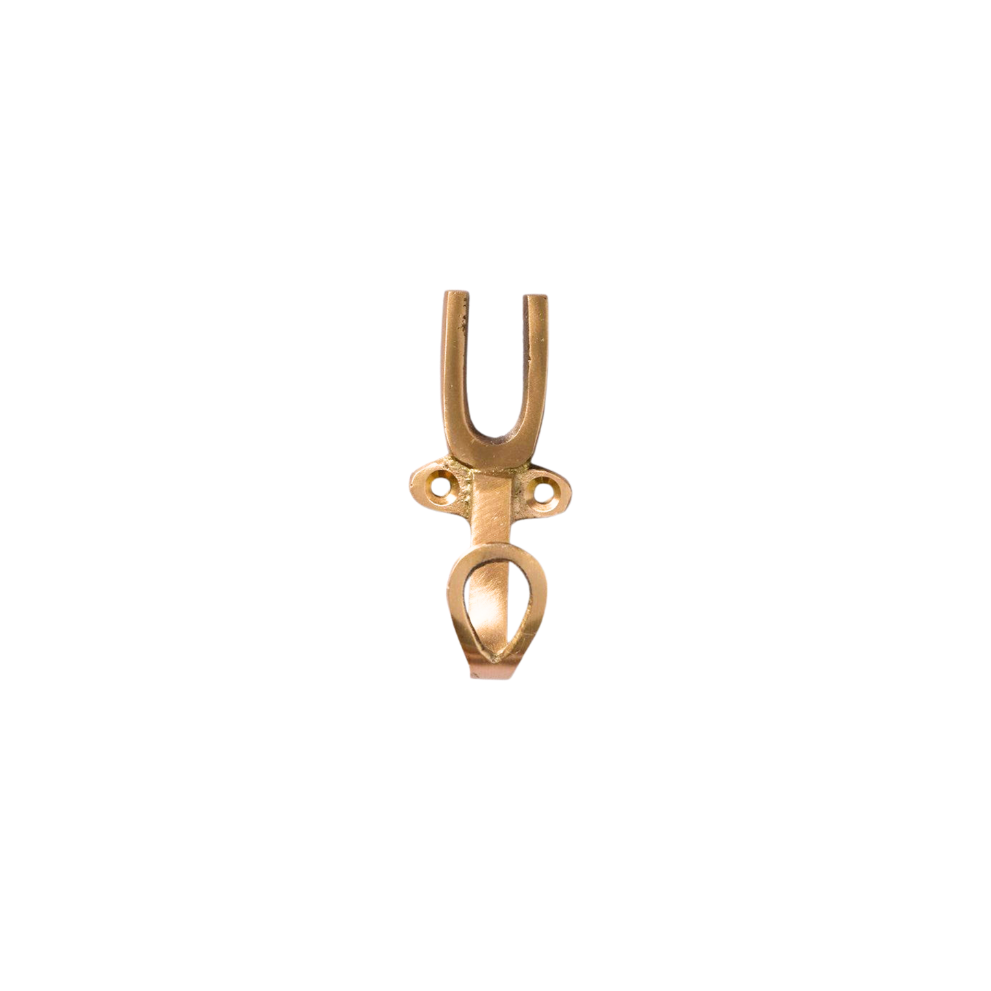 Front view of brass letter U